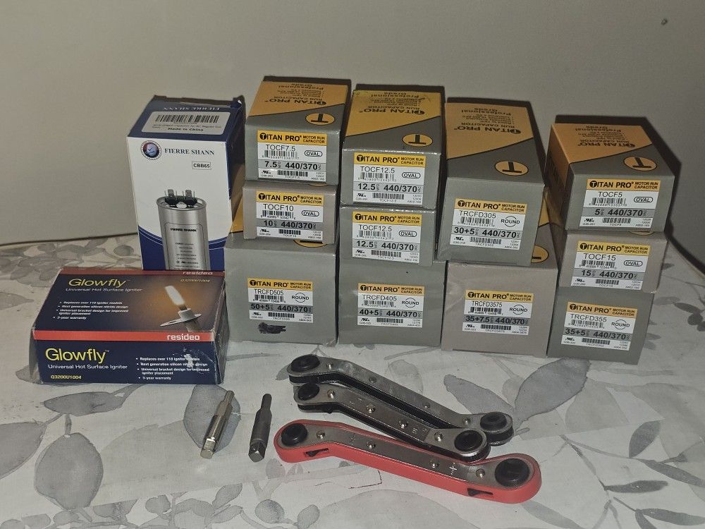 HVAC CAPACITORS & IGNITER.