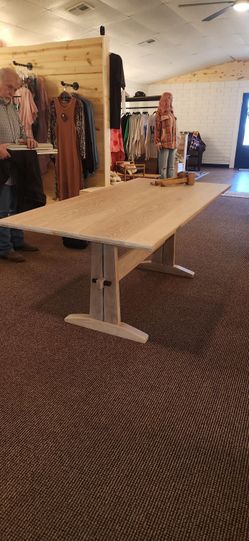 Custom Solid White Oak Dining Table