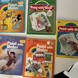 Set Of 5 Like New Paint With Water Activity Books For Kids