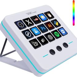 Macro Keypad, Stream Controller Deck Gaming Streaming Shortcut Keyboard, 18 Programmable Keys Customizable Visual AI Pad USB Soundboard for OBS, YouTu