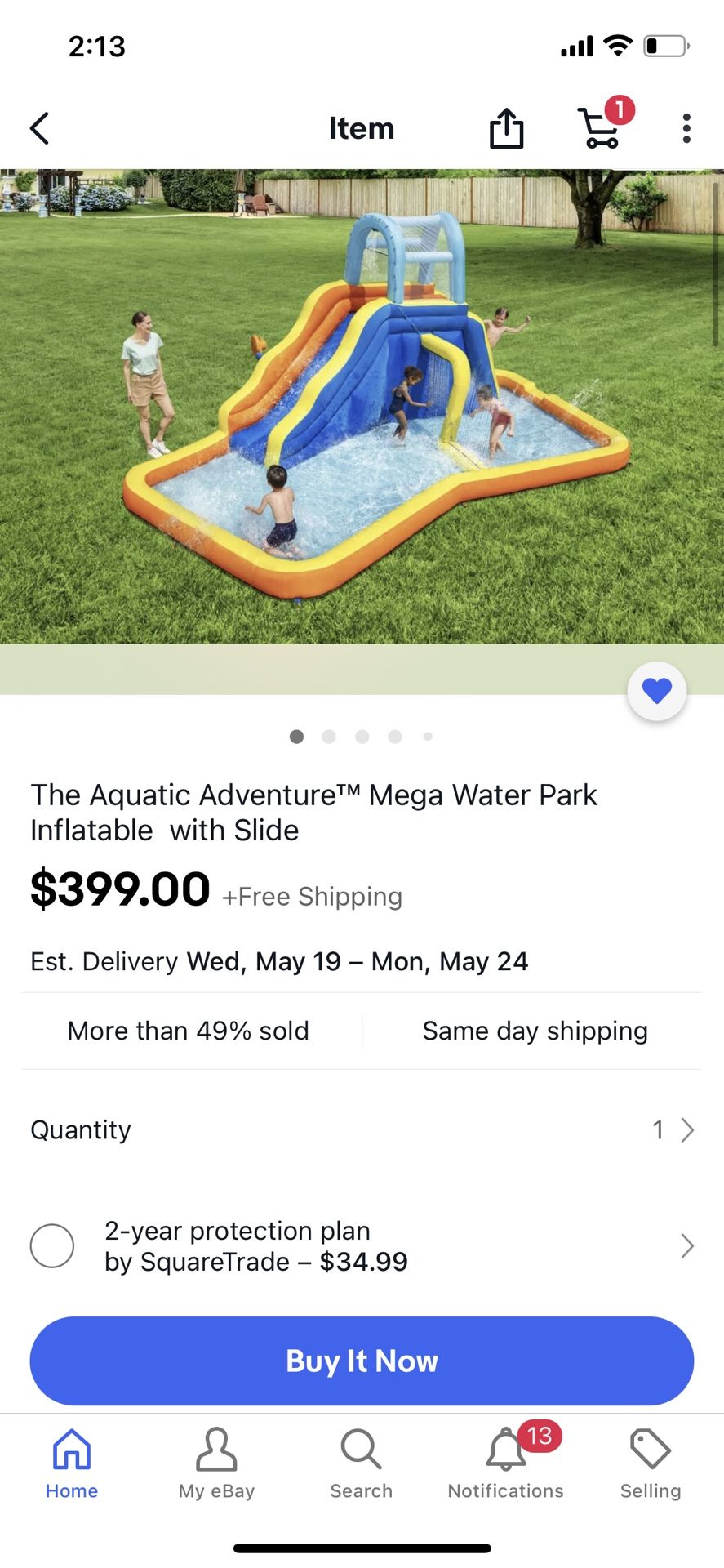 New In Box - The Aquatic Adventure™ Mega Water Park is the ideal backyard play experience. This inflatable water park features a safe and sturdy water