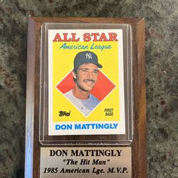 Don Mattingly 1985 All-Star Plaque – “The Hit Man” Yankees MVP Collectible