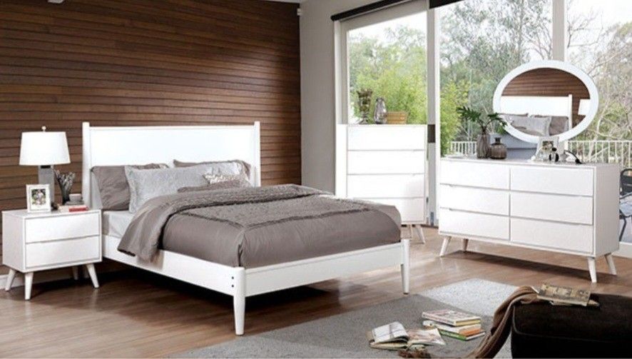 Brand New White 4pc Queen Bedroom Set (Available In California & Eastern King)