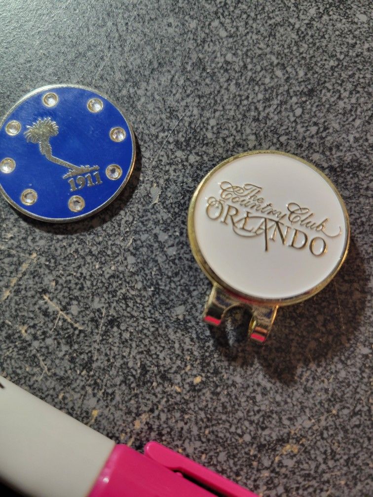 Golf Design Collectible Ball Marker, Hat Clip, The Country Club Of Orlando