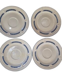 Vintage Homestyle Country Geese Goose Stoneware  Saucer Set (4) Brand New 6.5 In