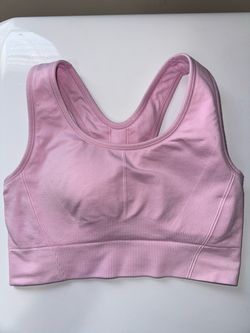 Pink Seamless Racerback Sports Bra (L)