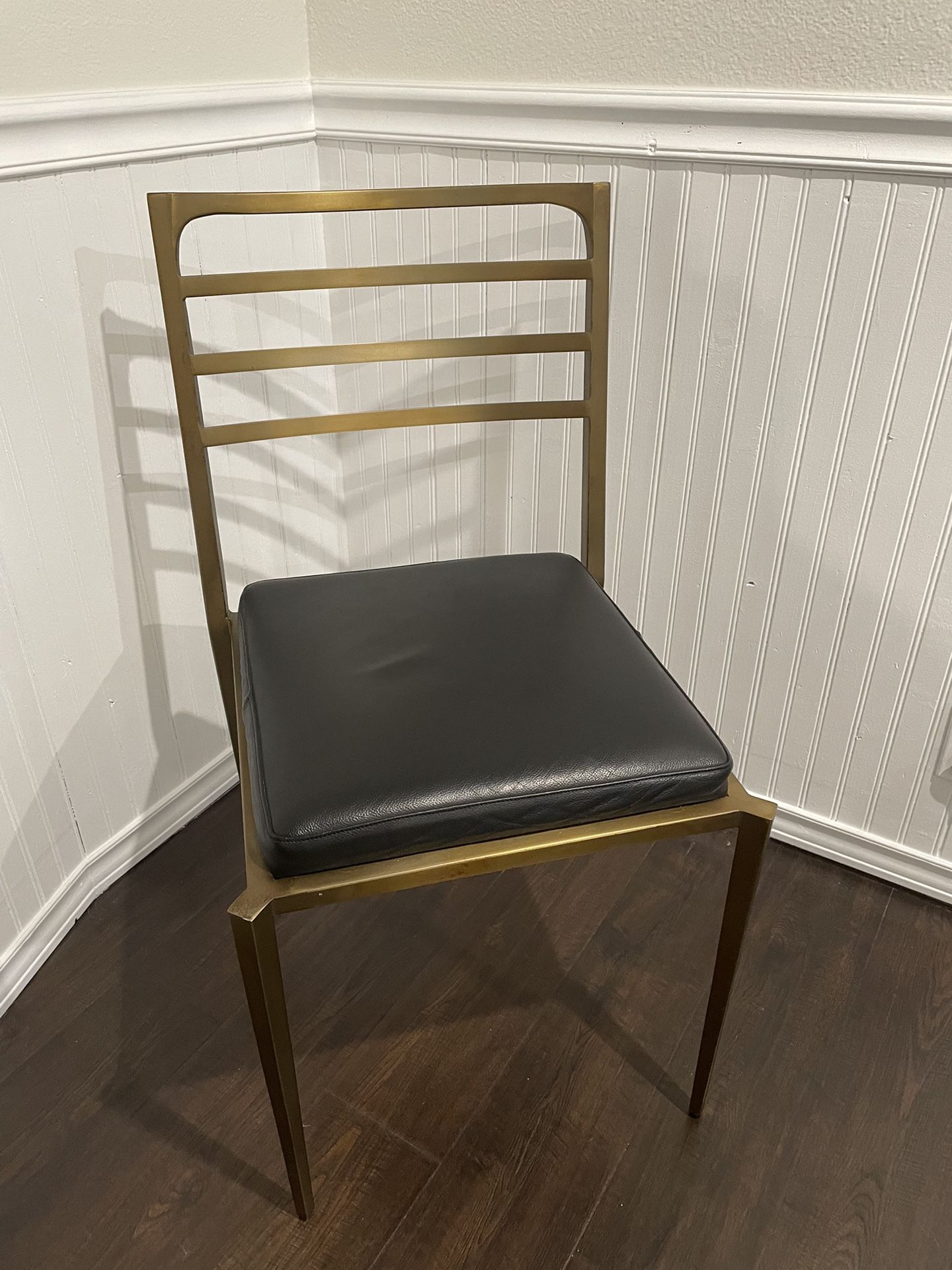 Metal Faux Leather Chair