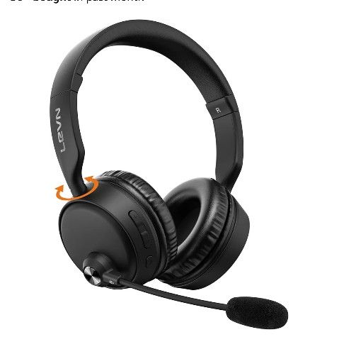 Bluetooth Headset with Microphone, 60 Hrs Working Time Dual Connection Bluetooth Headphones with Mic, Wireless Headset with Mic for Work/Video Meeting