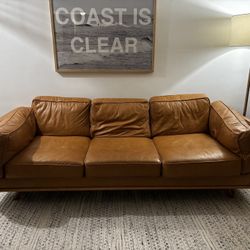Leather Couch -90” Tan