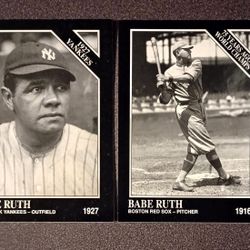 1991 Sporting News Babe Ruth New York Yankees N.Y. Boston Red Sox #110 And #145 The Bambino Sultan Of Swat Baseball Card Cards Lot Vintage Collectible