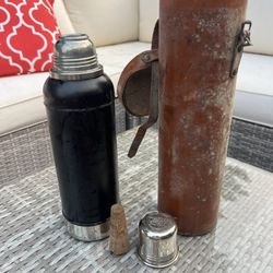 Vtg 1913 OG Stanley Thermos Ferrostat Copper W Cobalt Blue Liner Cork Cap 16’