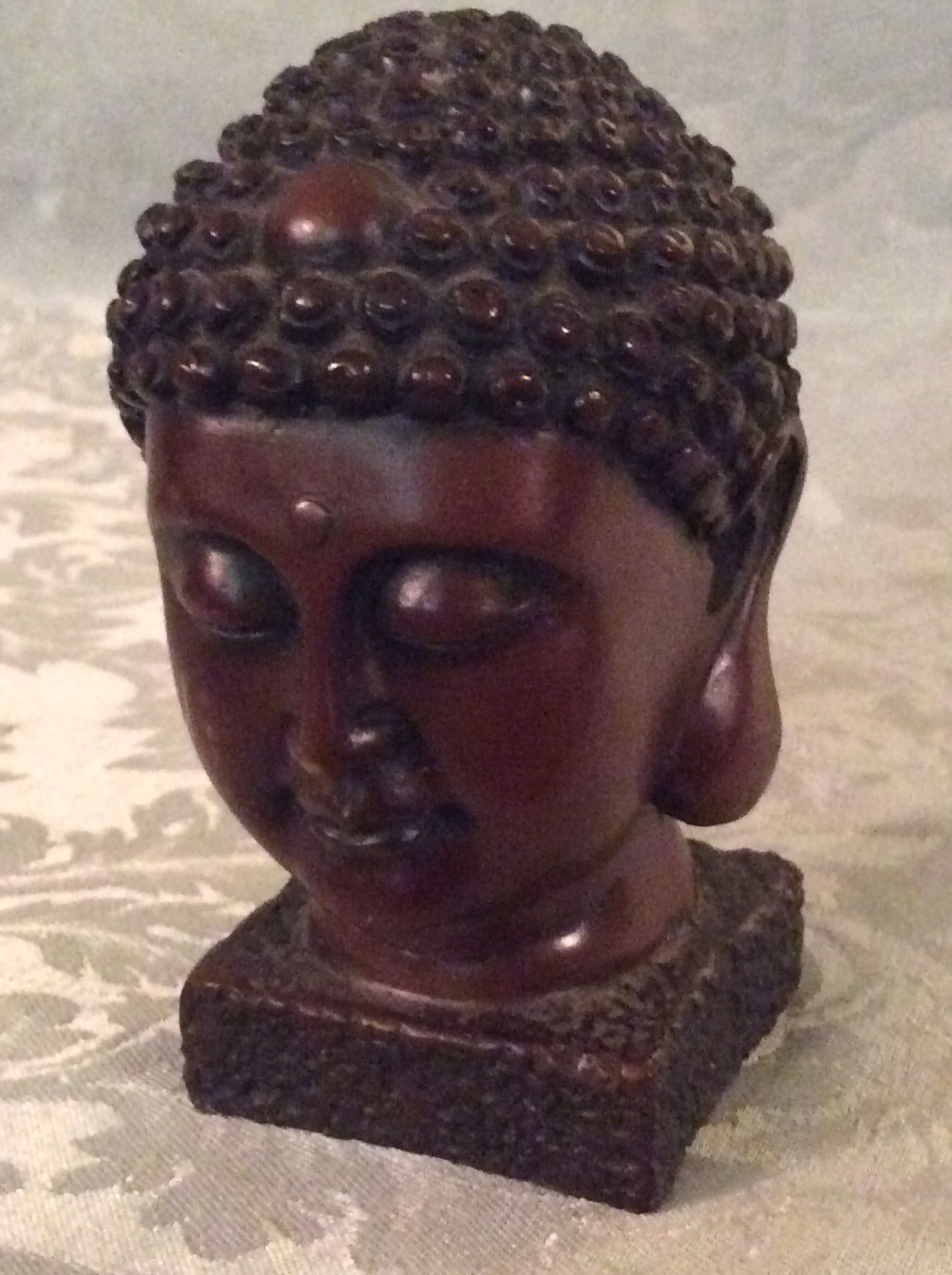 Bronze Or Metal Buddha Face Figurine