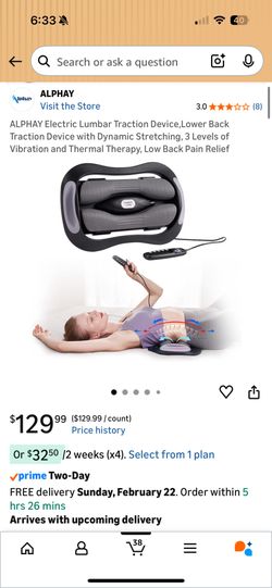 ALPHAY Electric Lumbar Traction Device Stretching Back Massager