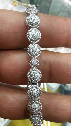 14k white gold 19.5 grams 7 inch long 5ct