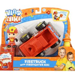 New Vlad and Niki Firetruck w/Firefighter Niki