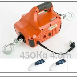New 450kg 4.6m Traction Block Portable Winch Traction Hoist with 2 Remotes