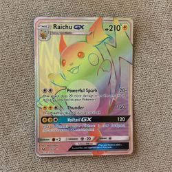 Raichu Gx Rainbow Rare Pokémon Card