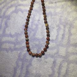 Vintage genuine cherry,cognac, tea Bead Necklace