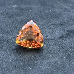 11.64 Carat Trillion Cut Citrine Quartz.