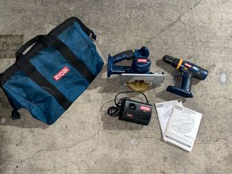 RYOBI 18V Cordless Drill & Circular Saw Combo Kit w/ Charger & Bag