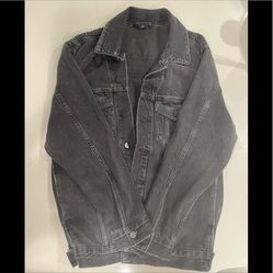 Alexander Wang Washed Black Denim Jacket Size XS