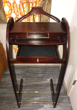 vintage mahogany wood valet stand