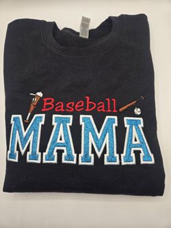 Custom Embroidery Sweatshirt Baseball Mom Sweatshirt