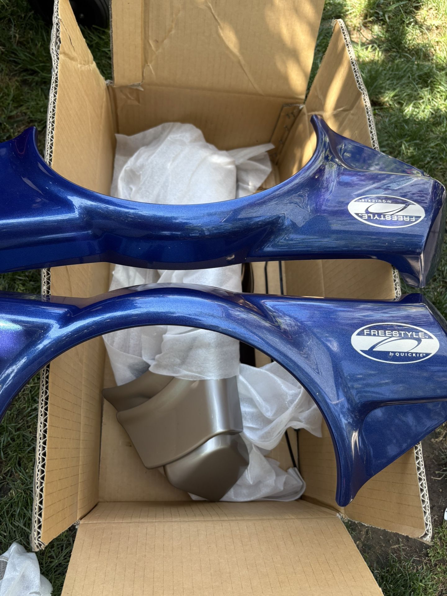 blue fenders for a Quickie Freestyle Power Wheelchair.