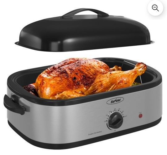 Sunvivi 14 Quart Electric Roaster with Self-Basting Lid