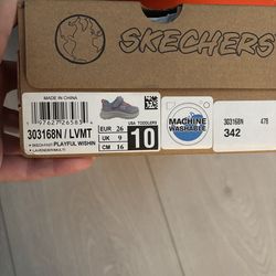 Girls Skechers lavender size 10 brand new in box