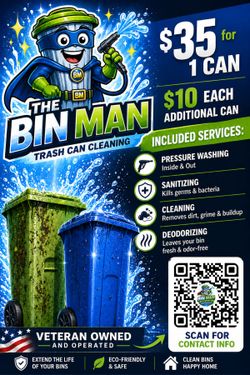 Trash can cleaning