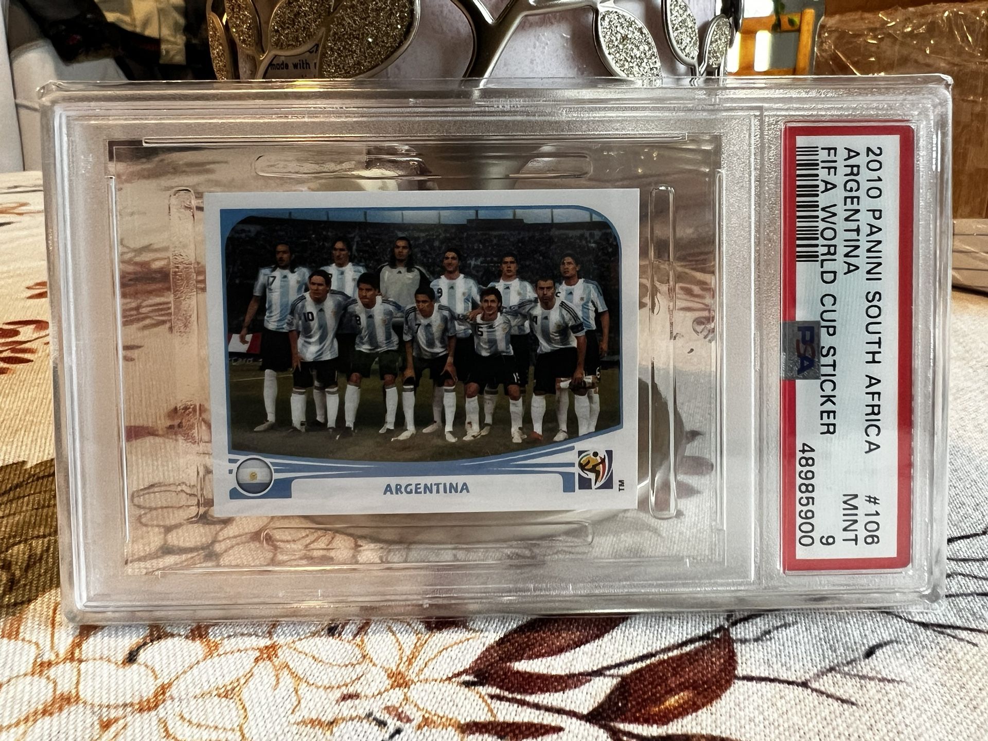 2010 Panini SOUTPH ÁFRICA # 106 ARGENTINA FIFA WORLD CUP STICKER PSA 9