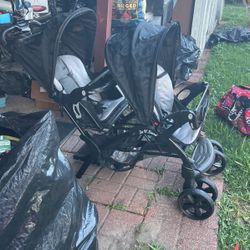 Sit And Stand Double Baby Stroller