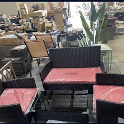 Assembled New Small 4 Pcs Outdoor Rattan Furniture Wicker Chair Patio Bristo Set