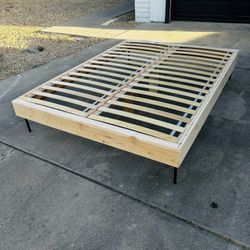 Handcrafted Solid Wood Bed Frame – Premium Cedar Plank Finish | Rustic Modern Style