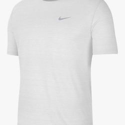 Nike Men's Dri-Fit Miler Short-Sleeve Running Top White/White/Reflective Silver Medium #C1763Q1