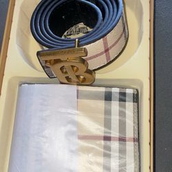 Authentic Burberry Belt and Wallet 