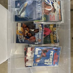 Tub Of Sports Illustrated Magazines. Jordan, Kobe, Tiger Etc. & Super Bowl Program