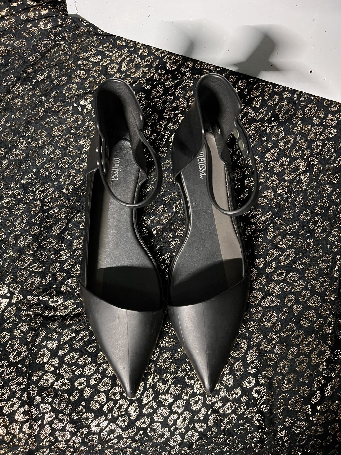 Melissa Cutting D’orsay Ankle Strap Flats Size 8