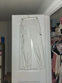 White Cargo Pants 