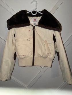 Ecko Red Bomber Jacket with Faux Fur Collar