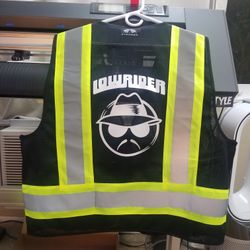 Lowrider Safety Vest - Black w/ Pearl White Vinyl