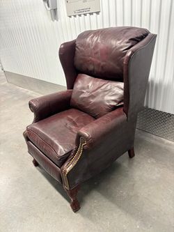 Lane brand large soft leather chair and recliner …33” wide 31” depth ,  42 “ high .. $375