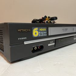 Hitachi HI-FI 6 Head VCR VHS Player Recorder VT-FX665A No Remote, Tested 