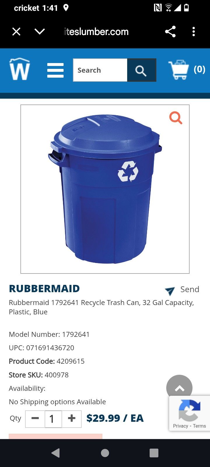 see pics 32 gal new recycling can