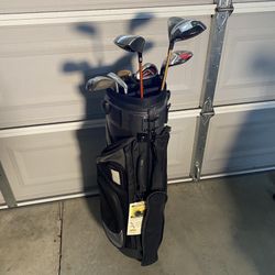 Mens Left Handed Golf Club Complete Set With Bagboy Rolling Bag