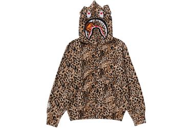 BAPE Wild Leopard Pattern Milo Shark Full Zip Hoodie