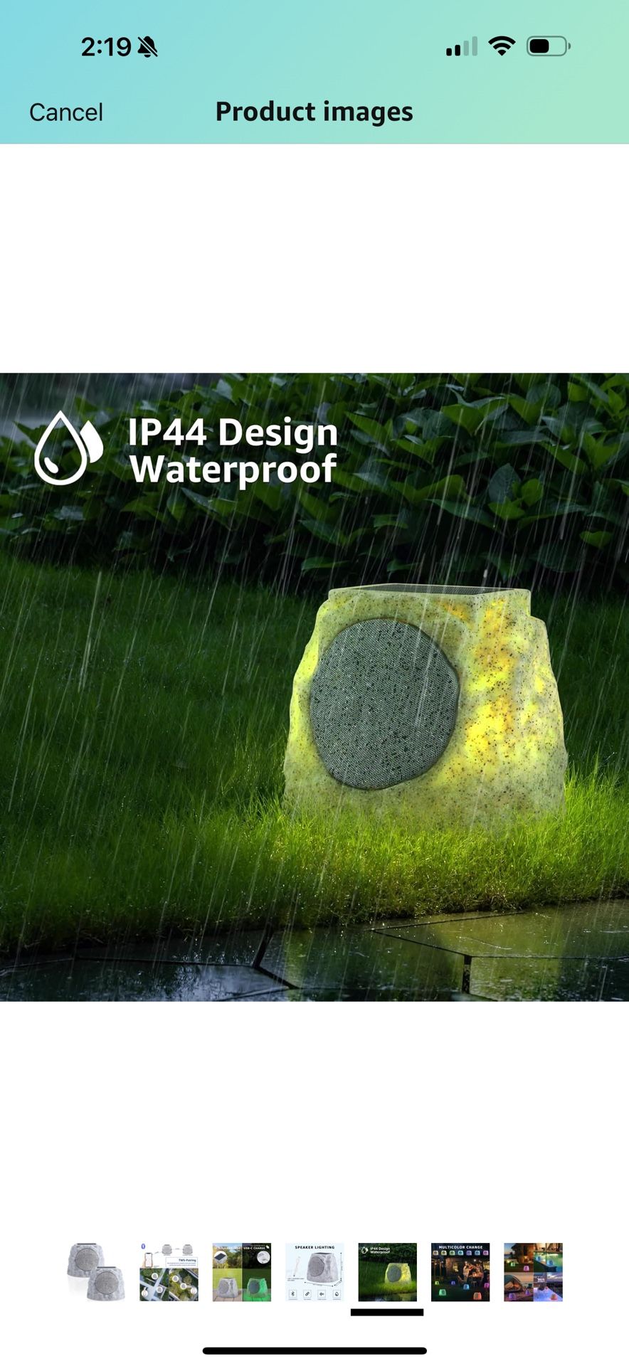 Solar Rock Speakers Outdoor Water-Resistant 4 Pack 4Solar Powered Rock Speaker with Lights RGB and TWS Pair for Patio Outside Garden BBQ Deck