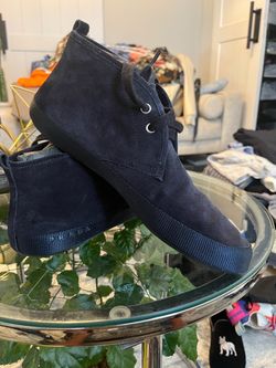 Mens Prada navy suede