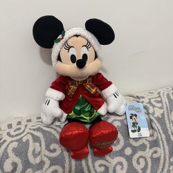 DISNEY Minnie Mouse Holiday Plush 2024 Medium 16'' NWT Making Christmas Magical